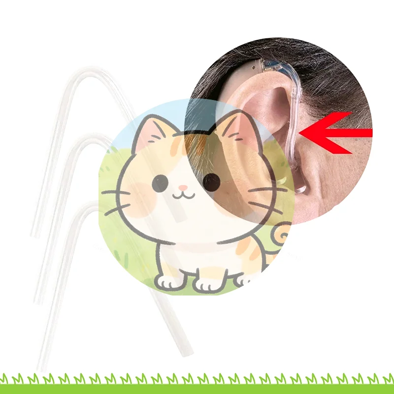 *1/3/5Pcs U Shape BTE Earmold Hearing Aid Bent Tubing PVC Transparent Earmold Tube Tubing For DIY BTE Hearing Aid Accessories