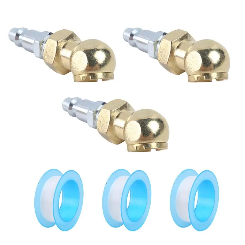 [NEWA76K!】 1/4Inch Portable Air Chuck Closed Brass Ball Inflator For Inflator Gauge Compressor Replacement Parts 3 Pack