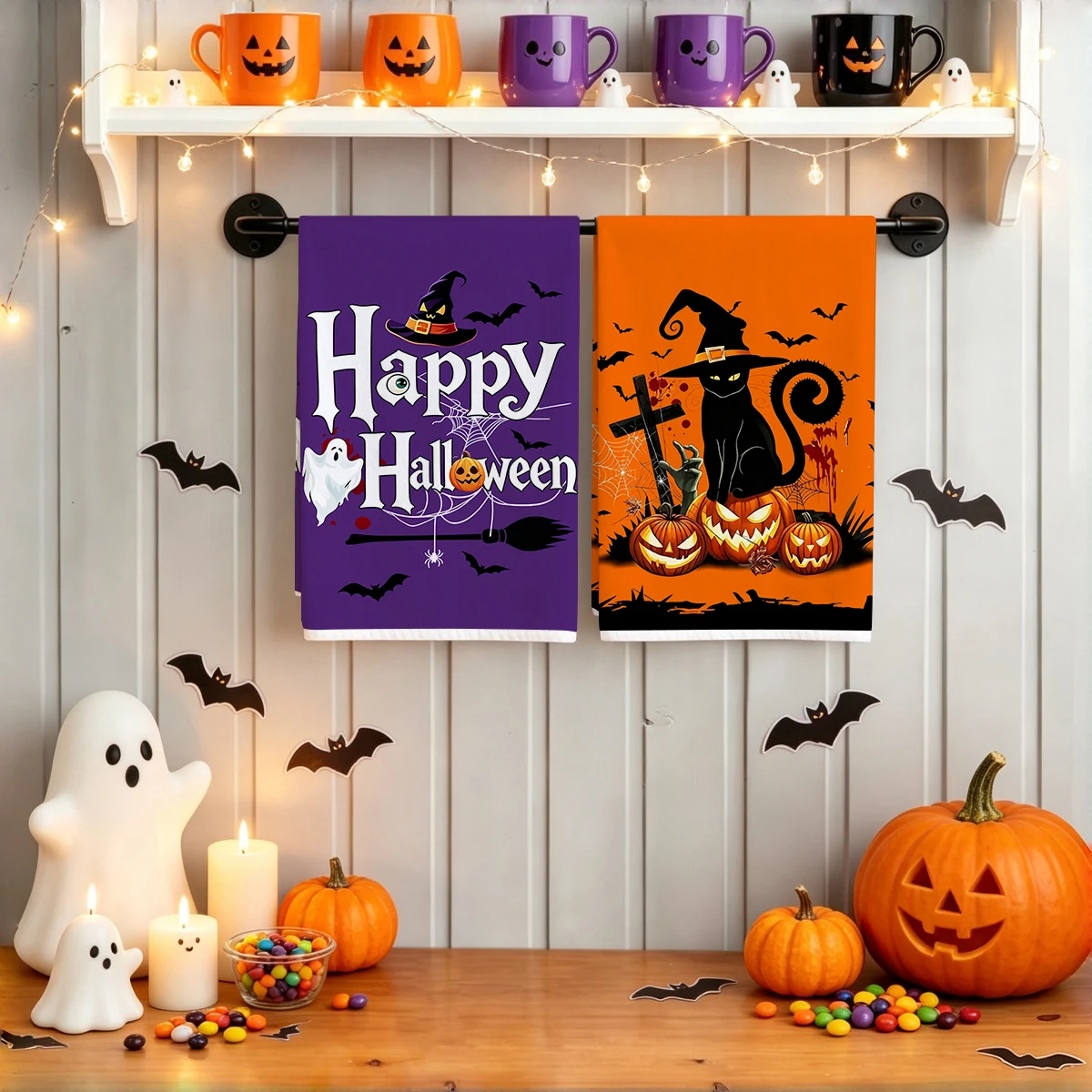 Home Textiles Towel Set - 2 шт. кухонных полотенец с ретро-дизайном