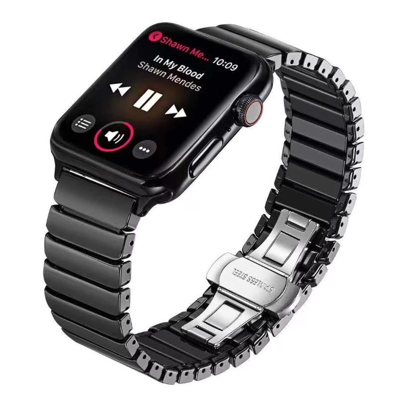 

Ремешок керамический для Apple Watch, сменный Браслет для iWatch Ultra 9 8 7 6 5 4 SE, 49 мм 45 мм 41 мм 44 мм 42 мм 40 мм 38 мм