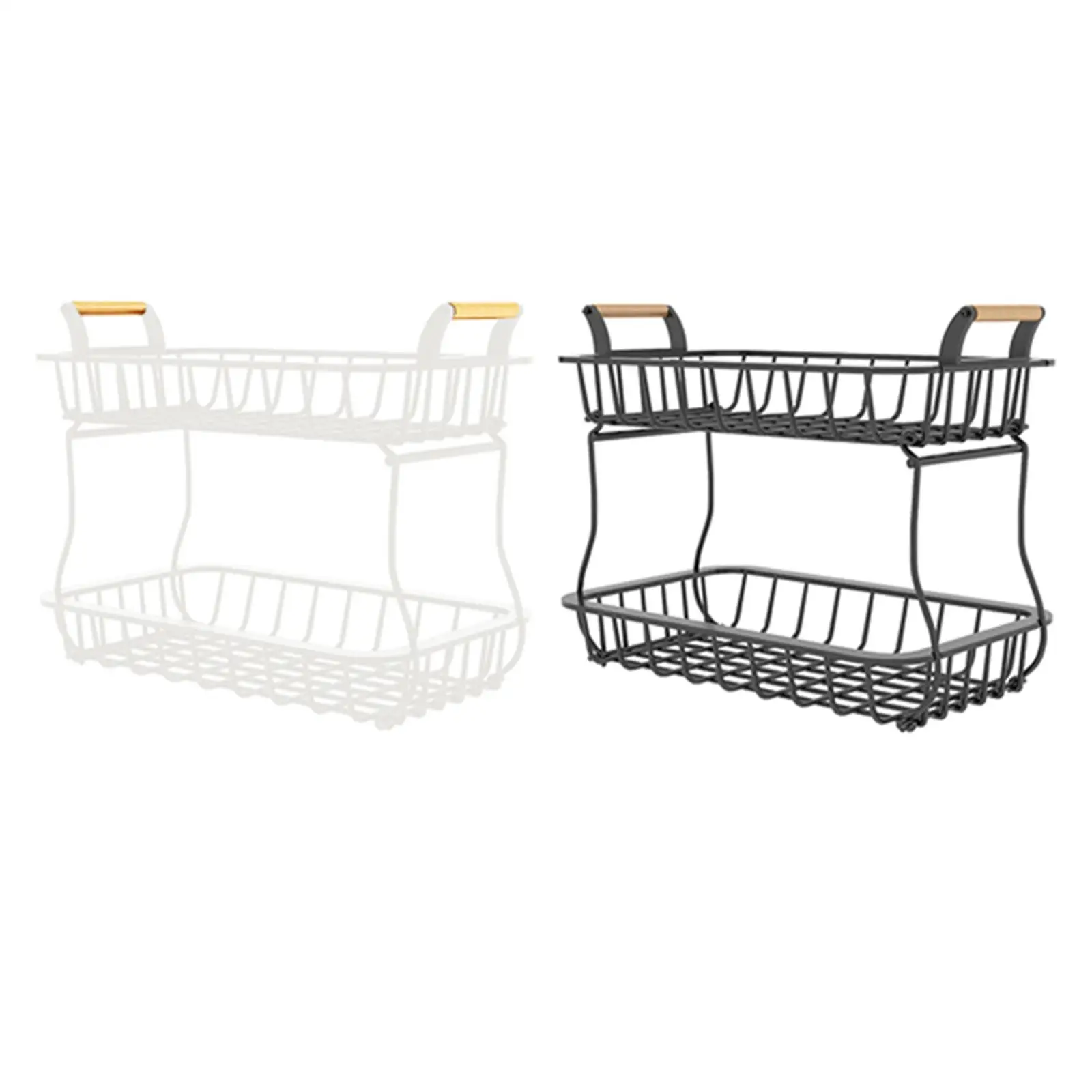 Household Fruit Basket Vegetable Holder Fruit Bowl Small Item Storage Rack Rectangle Basket Storage Holder