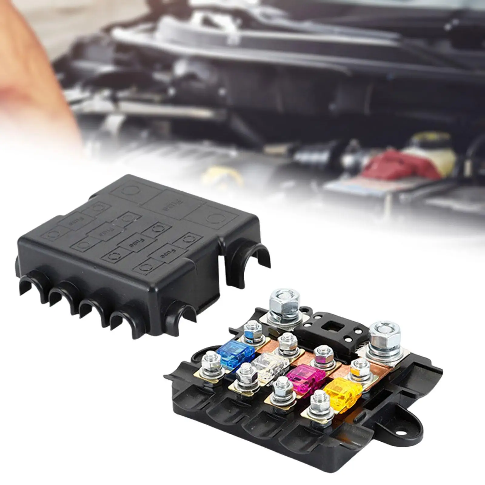 5 Way Fuse Box with Fuses Accessory Convenient Assemble Protection Cover for Trailer SUV Ships High Power Instruments