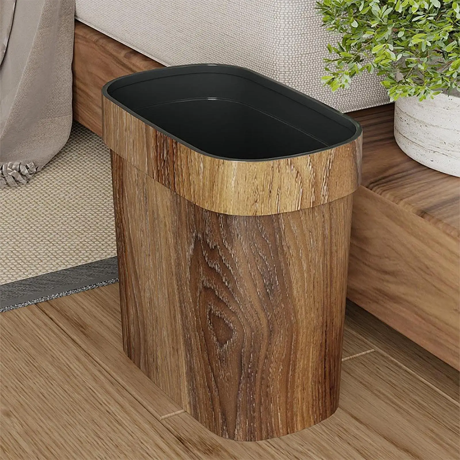 

Garbage Container Bin Rectangular Trash Bin with Open Top Slim Trash Can for