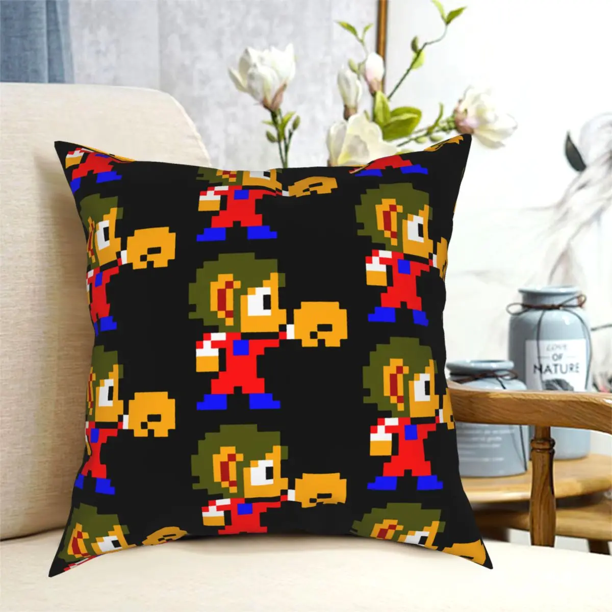 Alex Kidd Pixel Pillowcase Printing Polyester Cushion Cover Decor 80s Pillow Case Cover Seat Zipper 40*40cm