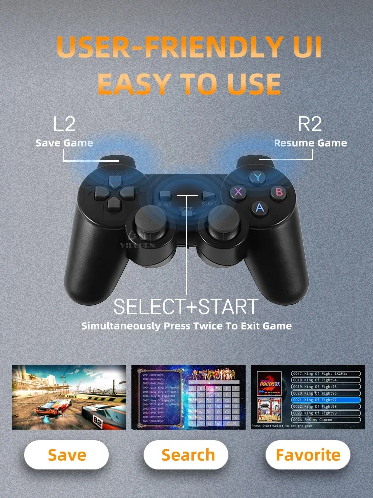 عصا ألعاب التلفزيون, 4K HDR, واي فاي, عصا تلفزيون النار, وحدة تحكم ألعاب قديمة لـ PS1, PSP, N64, GBA Emulator, صندوق تلفزيون أندرويد