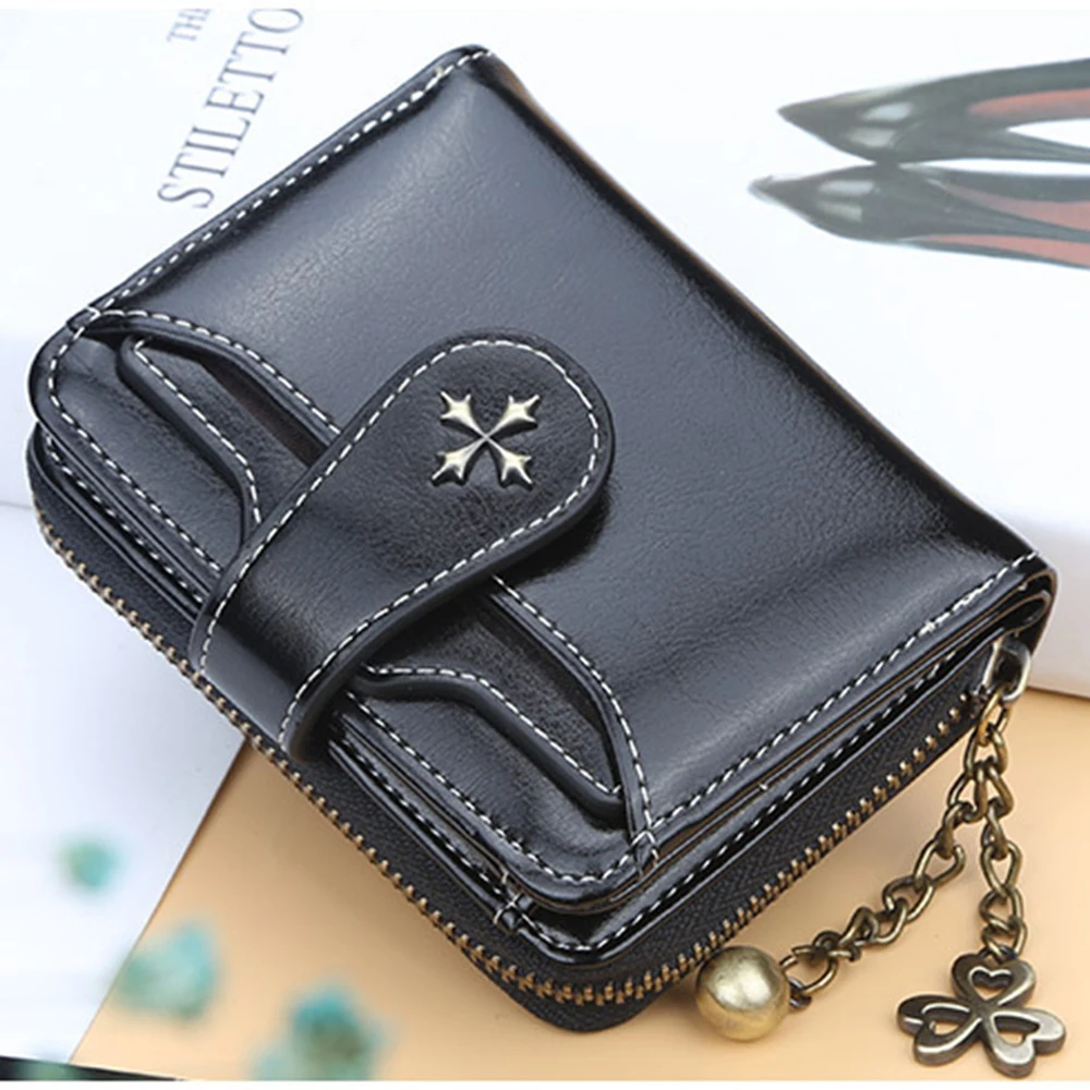 European and American fashion retro style zipper wallet card holder coin purse ​