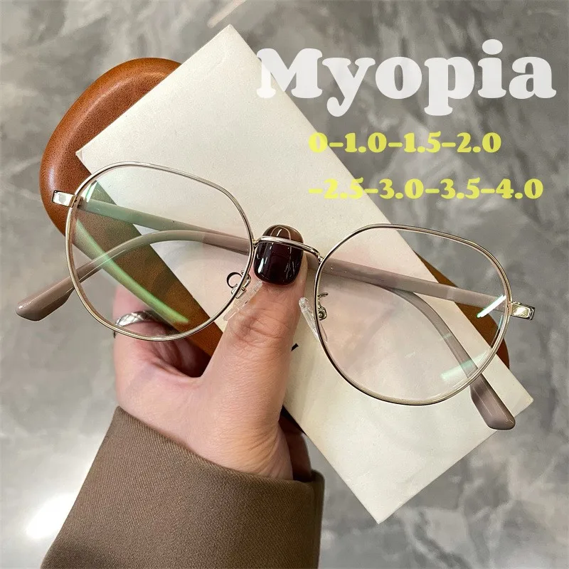 

Stylish Finished Myopia Glasses for Women Square Frame Near Sight Transparent Eyeglasses Unisex Anti-blue Ray Eyewear Diopters