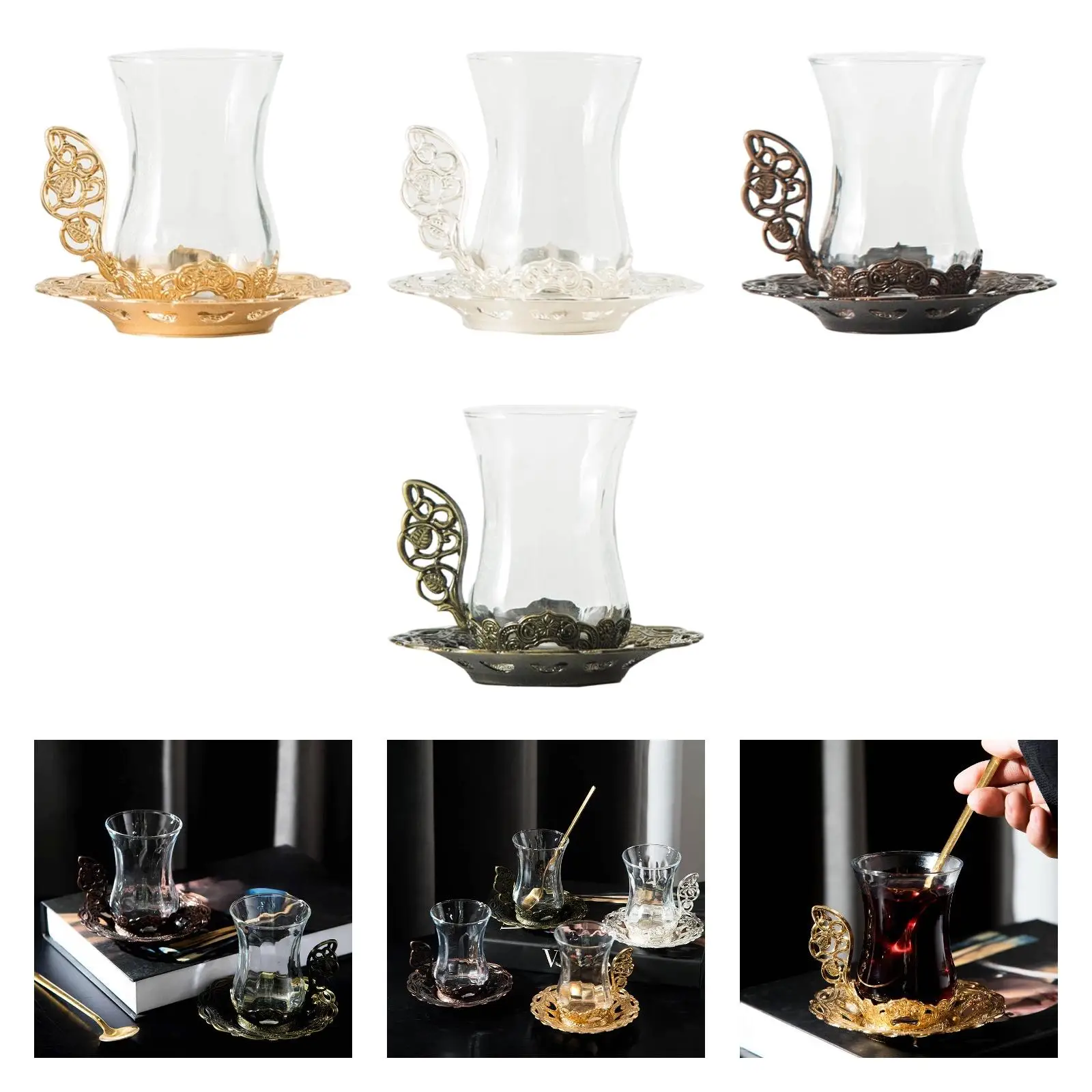 

Flower Tea Cup Travel Coffee Mug Luxury Handmade Glass Coffee Cup for Mom Graduation Women Cold or Hot Drinks