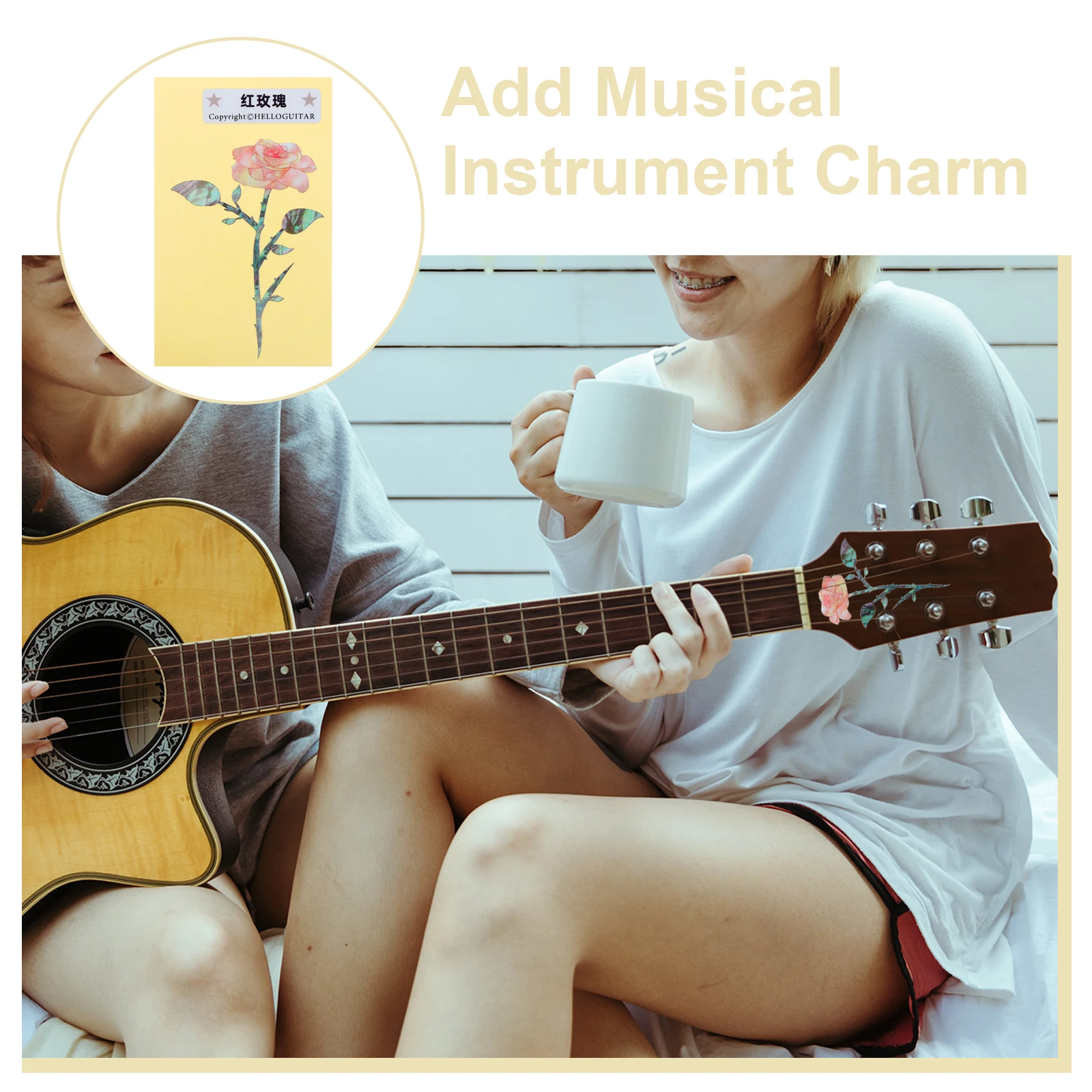 Precyzyjnie Drukowane Naklejki na Gitarę Mocna Przyczepność Motywy Zwierzęce Naklejki do Gitary Elektrycznej Akustycznej Basowej DIY Ulepszenie Estetyczne