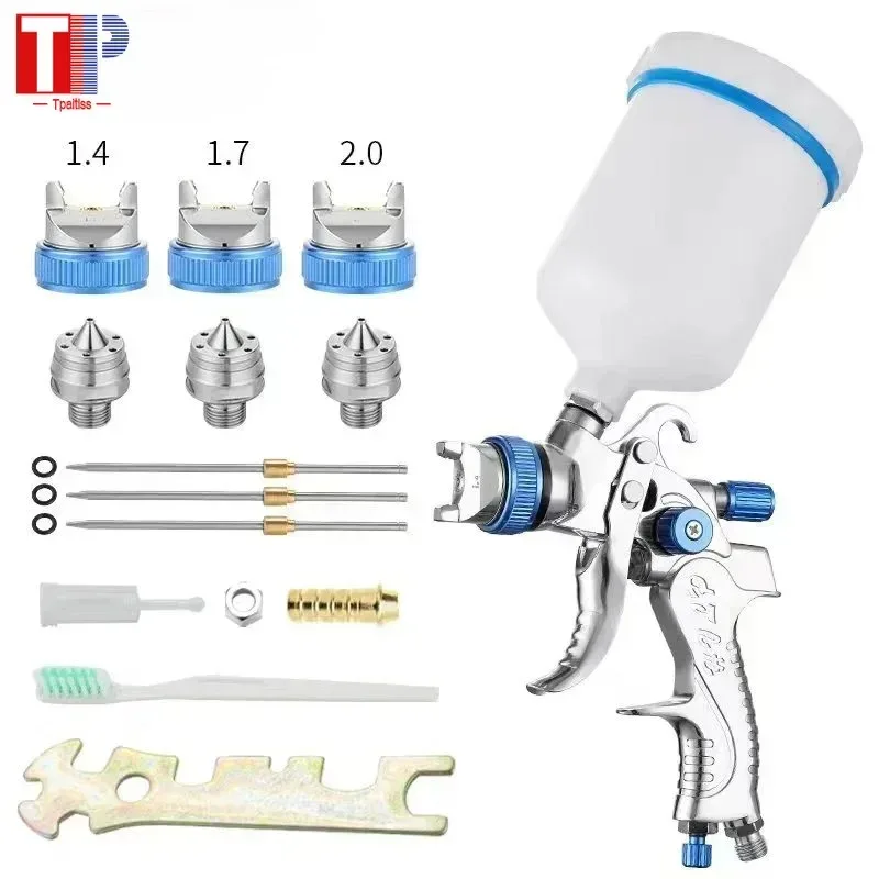 Professional  Paint Spray Gun Set 1.4/1.7/2.0mm Nozzle Gravity Pneumatic Air Paint Spay Guns Cars Painting Tools
