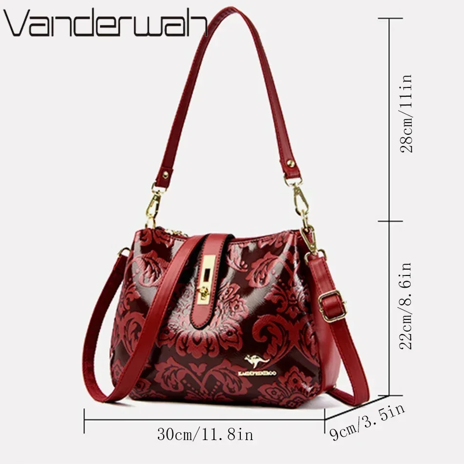 3 Layers Women 2024 Luxury Handbags Women Bags Designer Casual Shoulder Bags High Quality Leather Crossbody Bags for Female