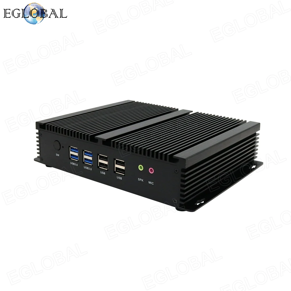 EGLOBAL-Mini PC Fanless industrial, núcleo i7-4500U de Intel, LAN duplo, COM 6 * RS232, 2 * HDMI, Windows 10, Linux, 4G WiFi