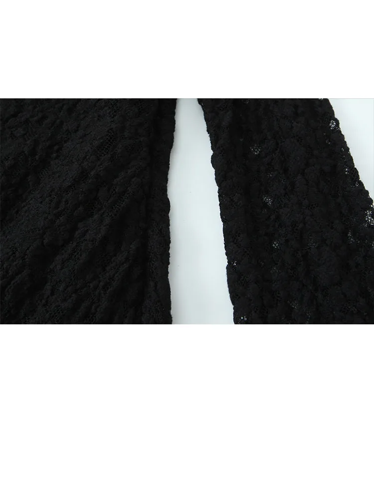 Hh feminino 2025 nova moda elegante preto sexy renda tubo superior vestido de manga longa temperamento feminino longo magro festa sem mangas vestido