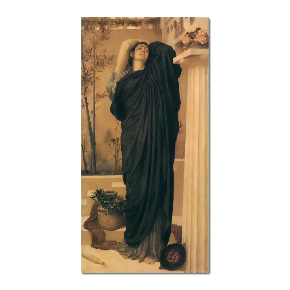 

Portrait Woman painting Frederic Leighton Electra At The Tomb Of Agamemnon handmade High quality