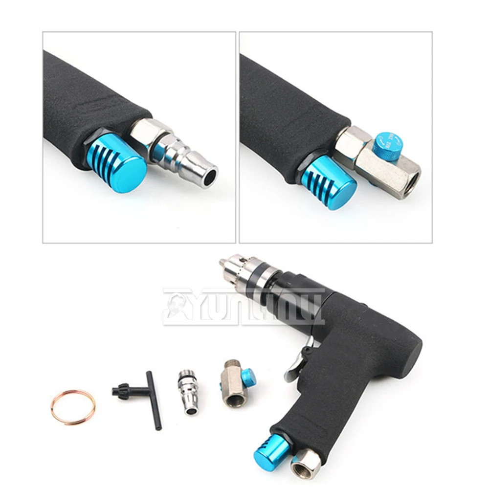 Taladro de aire profesional de 3/8 pulgadas, taladro neumático de 1,5-10mm, pistola inalámbrica de alta velocidad, taladro de pistola neumática, taladro de aire Reversible