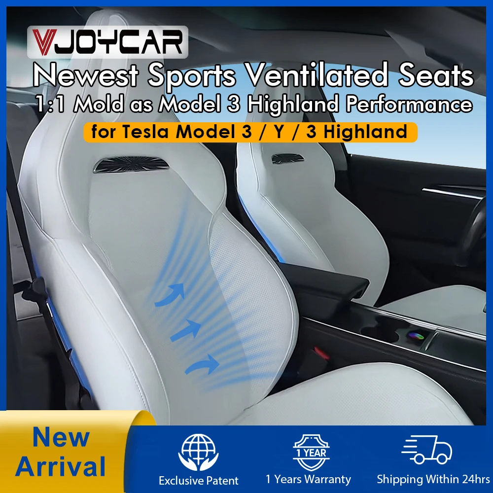 Newest Luxury Sports Ventilated Seats for Tesla Model 3 Y Heating Cooling Perforated Seats 1:1 Ratio High-Performance Style