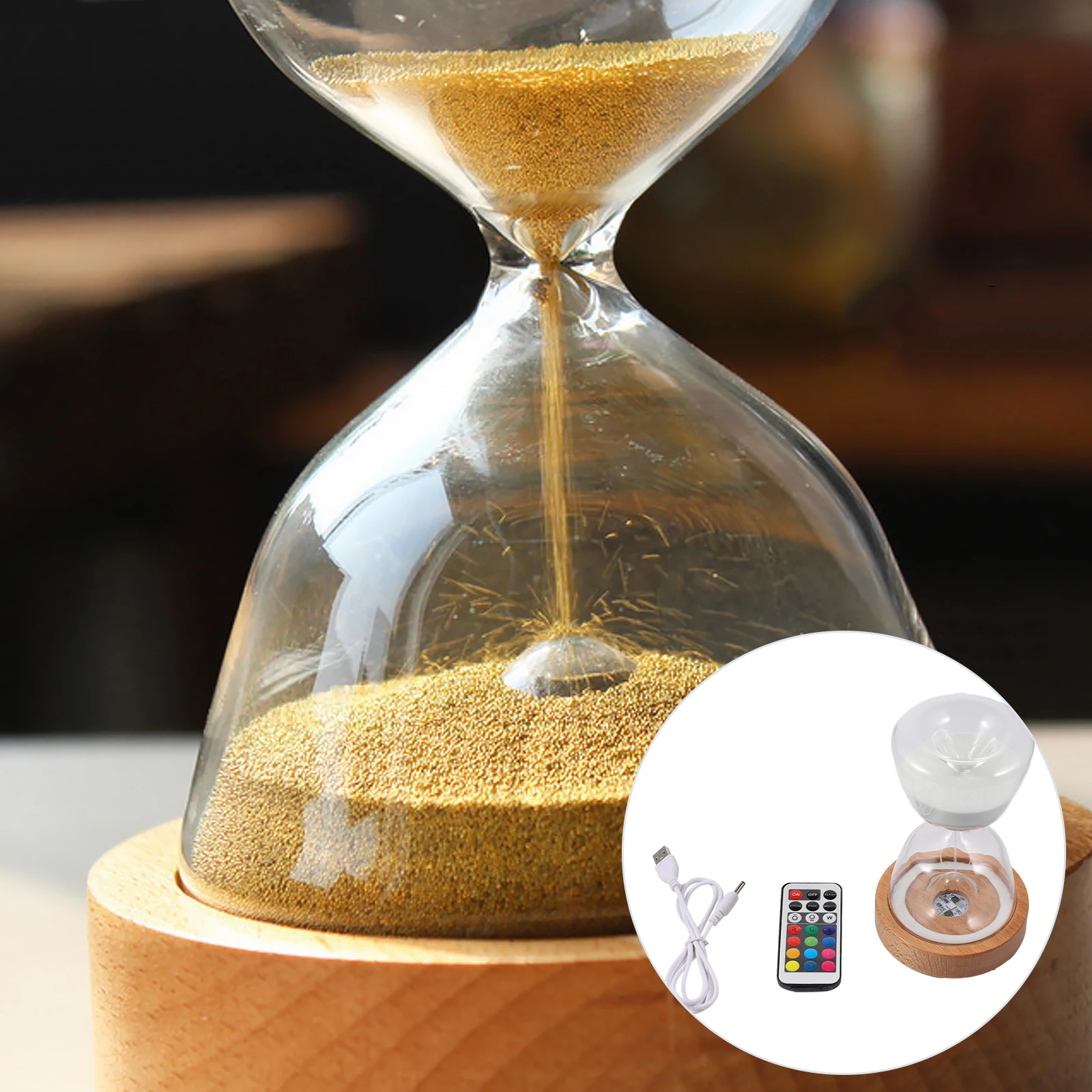 

1set Sand Timer Night Light Led Hourglass Lamp Usb Charging Home Decor Creative Light For Bedroom Kitchen