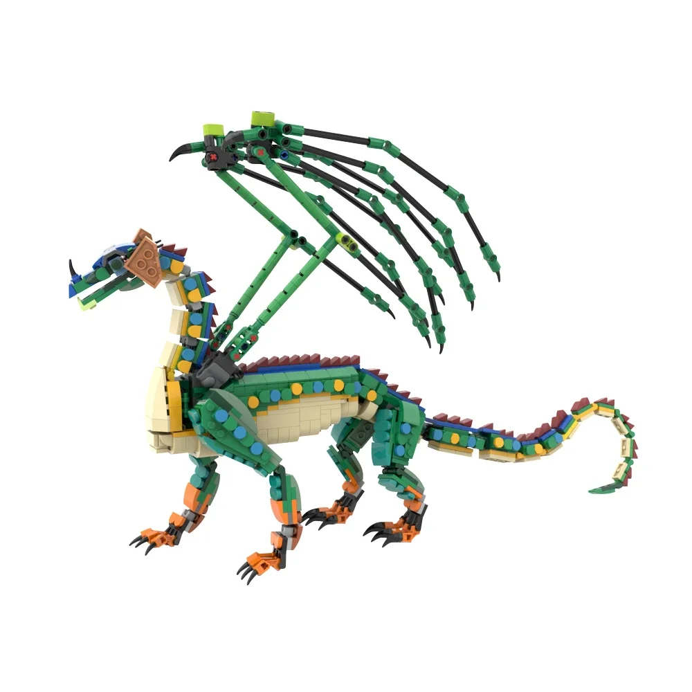 

MOC Flying Dragon Building Blocks Wings RainWings Model Libro Animales Dinosaur with Wings diy Bricks Toy for Childrens Gift