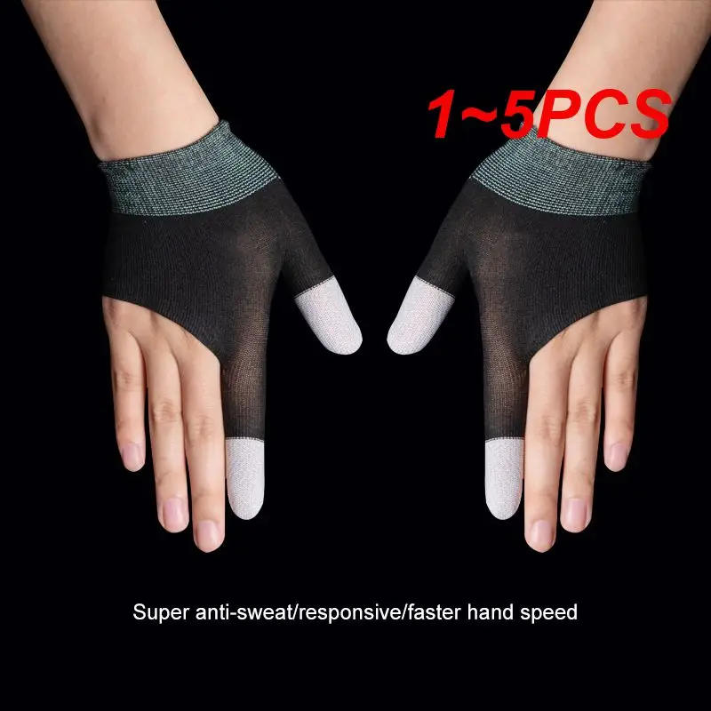 1~5PCS Mobile Game Gaming Gloves For Gamer Sweatproof Anti-slip Touch Screen Finger Sleeve Breathable Mobile Gaming Gloves