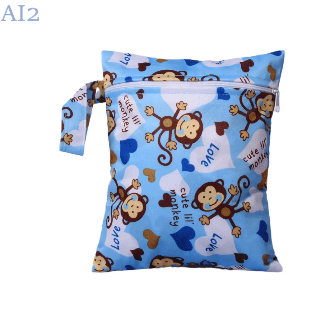 AI2 Baby Diaper Bag 20X25cm Zipper Waterproof Bags Wet Dry Nappy Handbag Mom Travel Outdoor Stroller Carry Pack Storage Bag