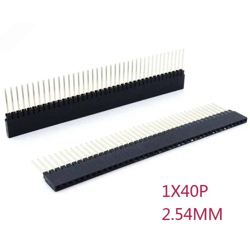 5PCS 1x40  single Row Straight FEMALE PIN HEADER 2.54MM PITCH pin long 12MM Strip Connector Socket 1*40 40  40P pc104