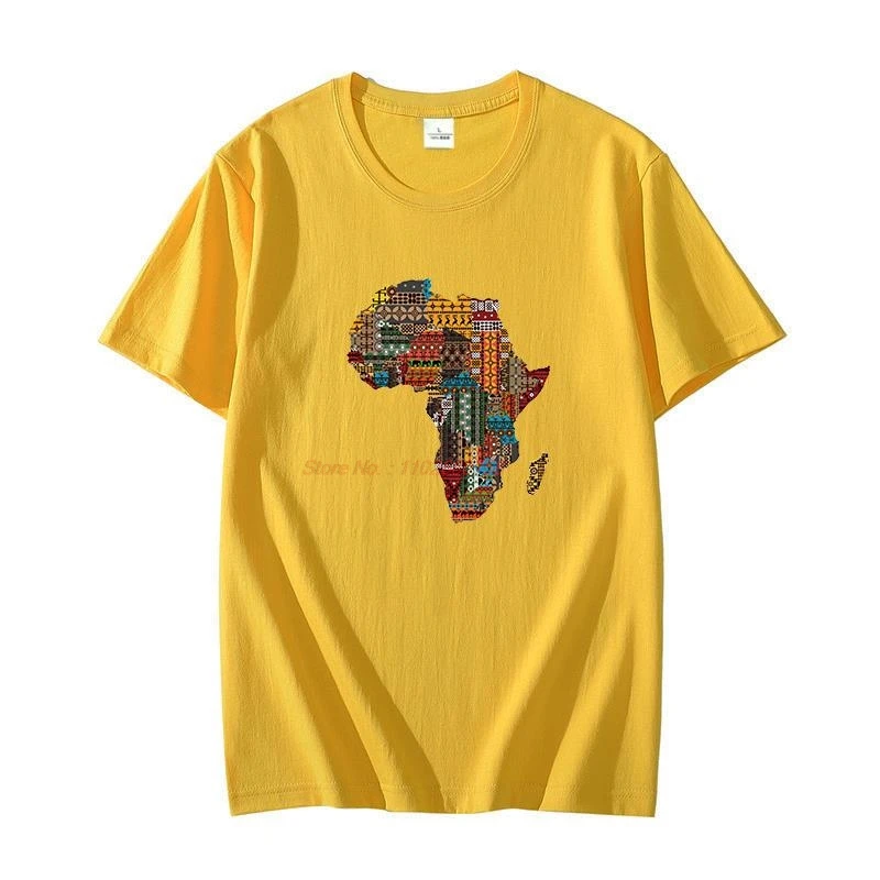 

Classic Harajuku Graphic T Shirts Africa Map Short Sleeve T-shirts Oversized T-shirt O-neck Cotton T-shirt Summer Men's Clothing