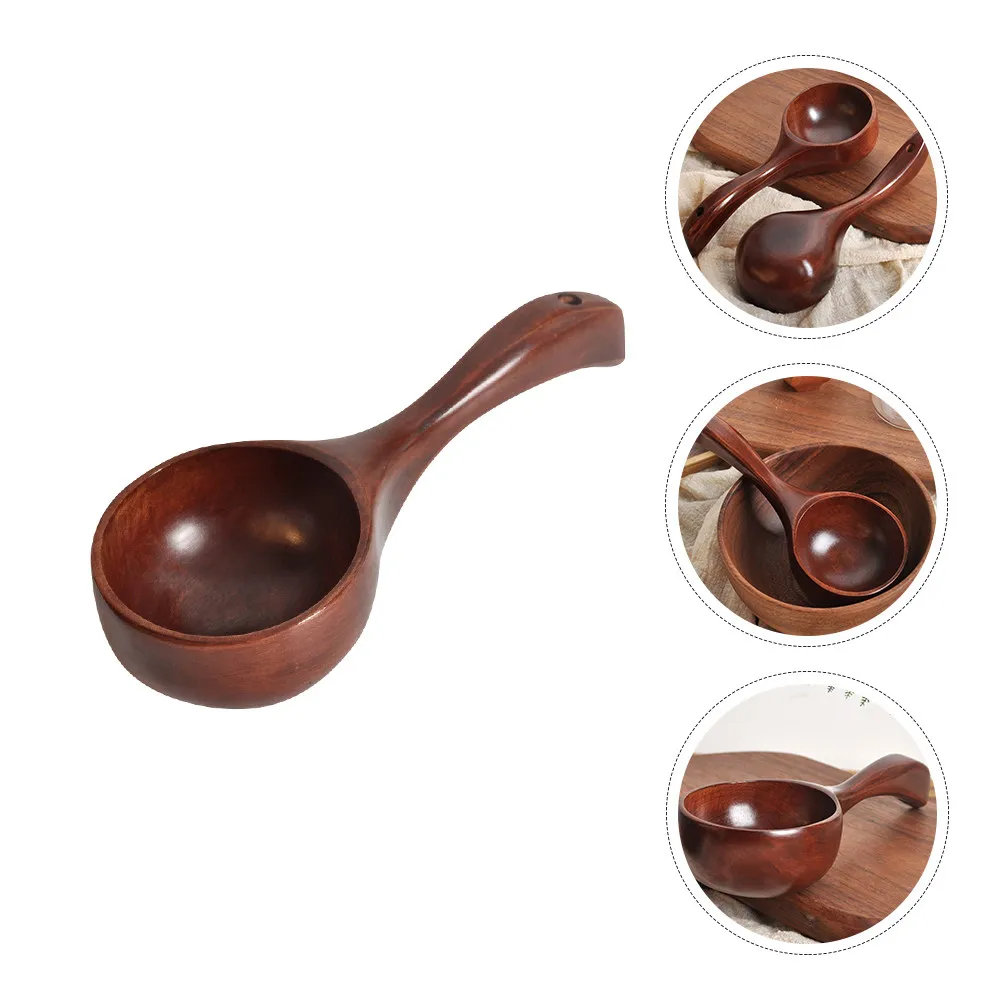1Pcs Japanese Style Wooden Soup Ladle High-Quality Smooth Wood Spoon for Cooking Stirring Serving Multi-Functional Kitchen