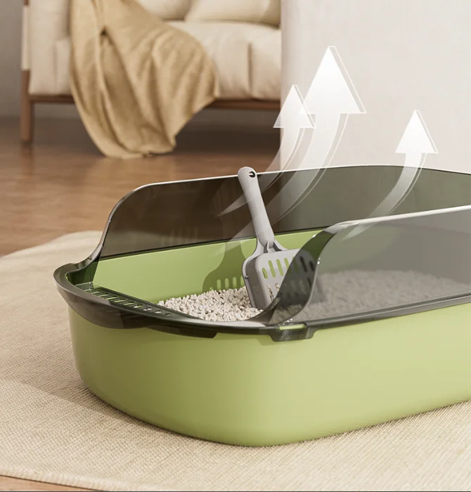 Open Cat Litter Box Large Capacity Plastic Anti-Splash Cats Toilet Pet Sandbox Kitten Tray Bedpan Cleaning Bath Basin Supplies