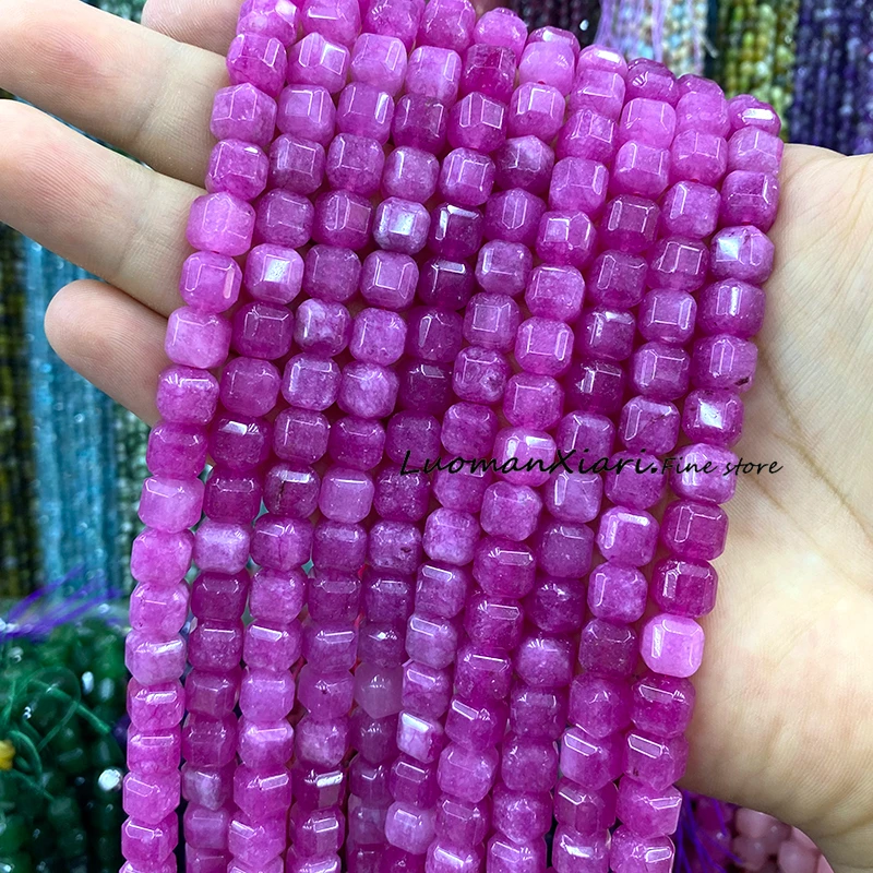 9 مللي متر الأوجه مربع الحجر الطبيعي التورمالين العقيق فضفاض خزر عازل لصنع المجوهرات سوار ذاتي الصنع إكسسوارات جذابة #2