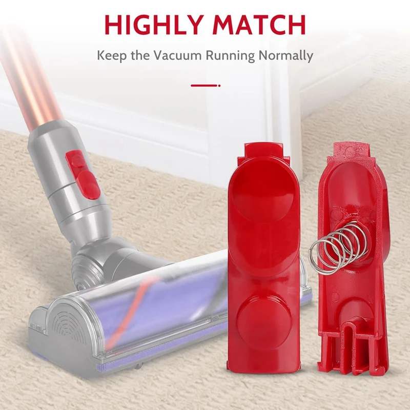 Tubo de varita de 6 piezas, cabezal de limpieza, botón de lengüeta de pestillo para Dyson V7, V8, V10, V11, V15, herramienta de repuesto al vacío con resorte