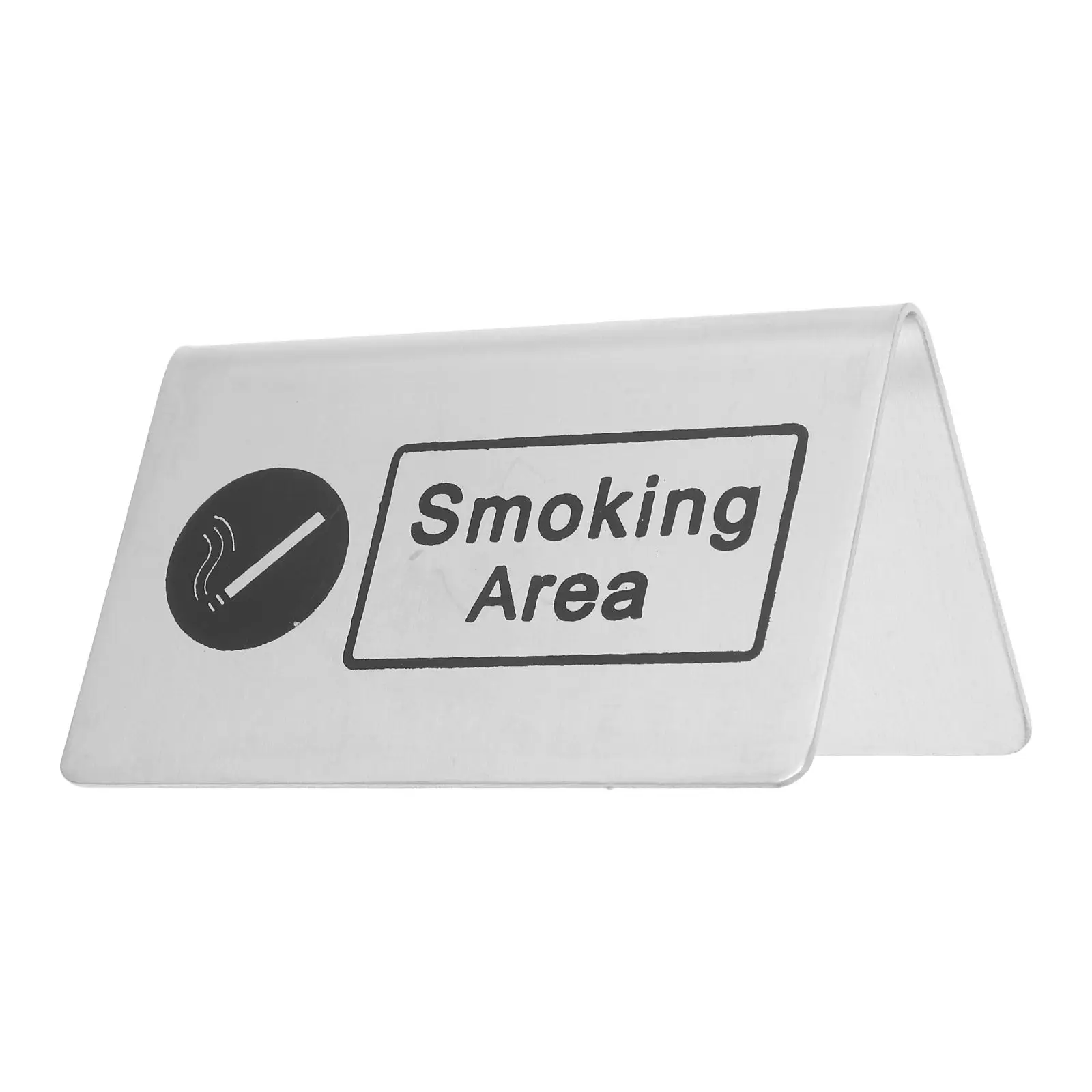 Stainless Steel Smoking Area Signboard Double-Sided Indoor Table Top Sign for Restaurants Hotels Public Spaces Designated