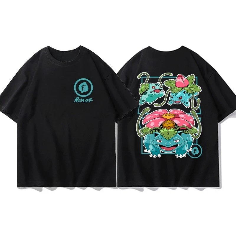 ポケモン ブルバサシード 3D プリント 通気性があり、快適で速乾性のあるスポーティーなカジュアル T シャツ、大人、男性、女性、子供向け