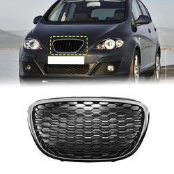 Front Bumper Honeycomb Racing Grille Mesh Black Badgeless Grille For Seat Leon MK2 1P Altea Toledo Mk3 2004-2009 BPPPGR36