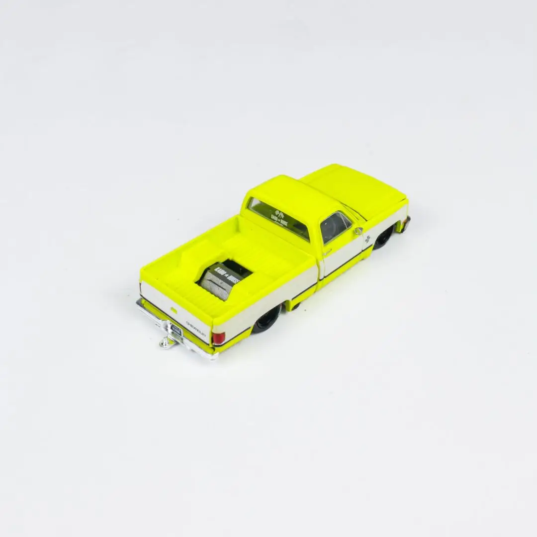 Kaido House  MINIGT 1:64 Silverado KAIDO Flo Yellow V1  Diecast Model Car