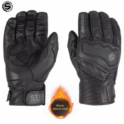 Star Field Knight-Luvas de Veludo, Luvas Térmicas Quentes, Windproof, Preto, Vermelho, Proteção para Esqui, Motocross, Inverno