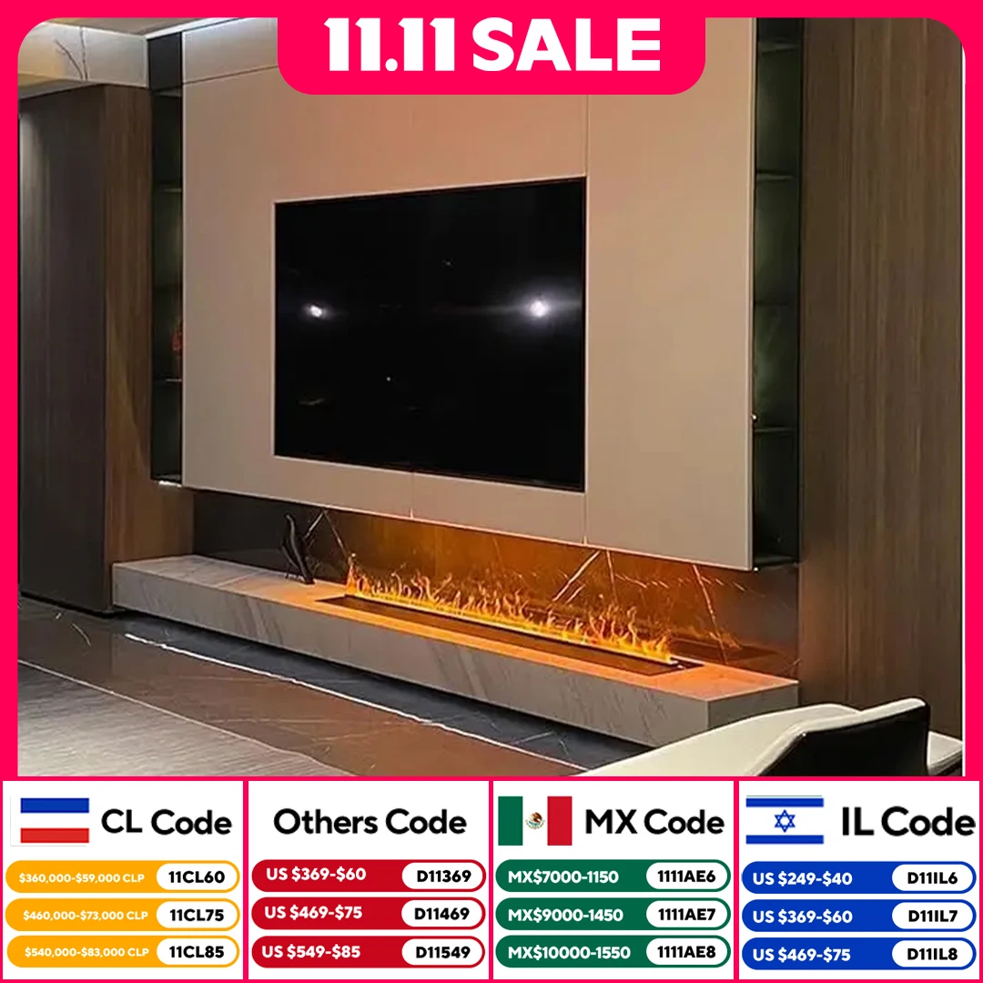 

Modern embedded silent water steam electric fireplace indoor living room humidifier simulated flame 3D atomizing fireplace