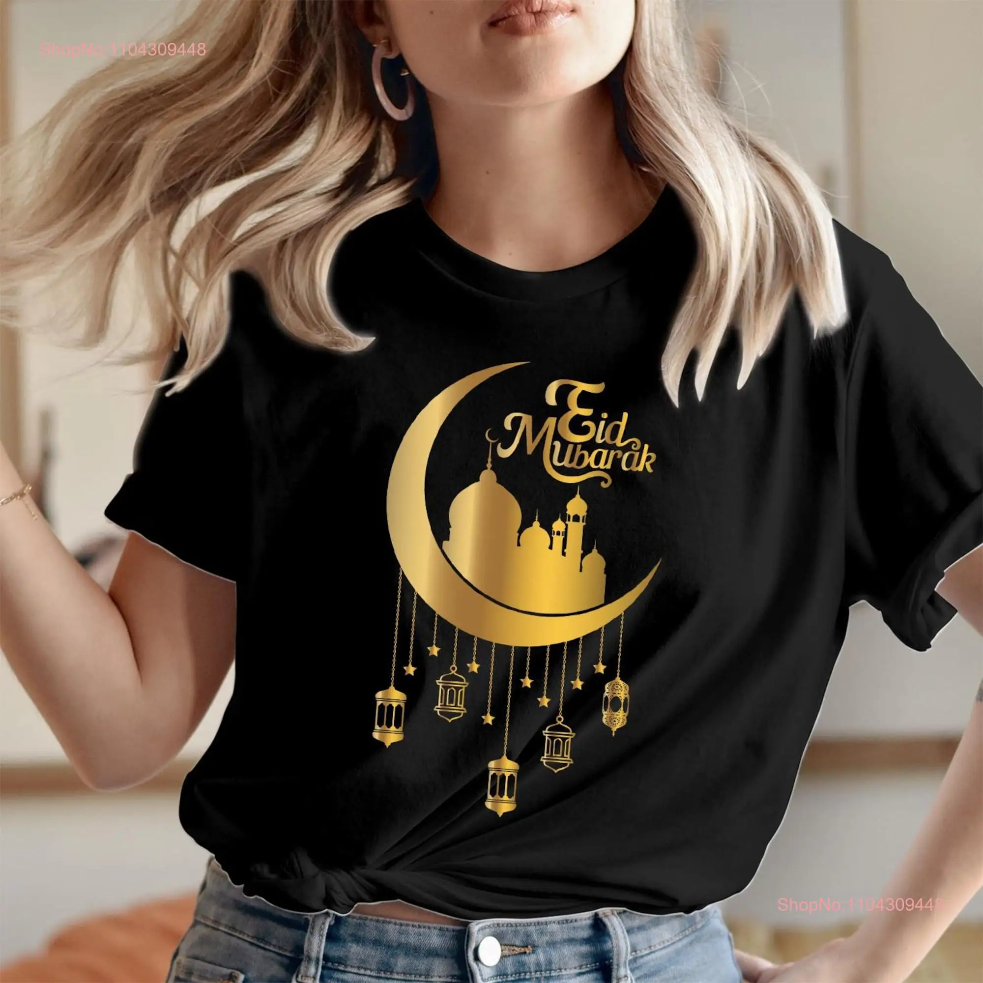 TSHIRT E7 Happy Eid Mubarak T Shirt Ramadan Kareem al Fitr Kids long or short sleeves