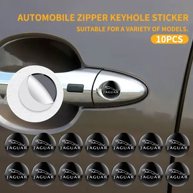 

10 шт. 15 мм наклейки на автомобильный замок, авто дверная ручка, замочная скважина, защита от блокировки, Стайлинг для Jaguar XF XE XFL XJL XJ F-PACE E-PACE