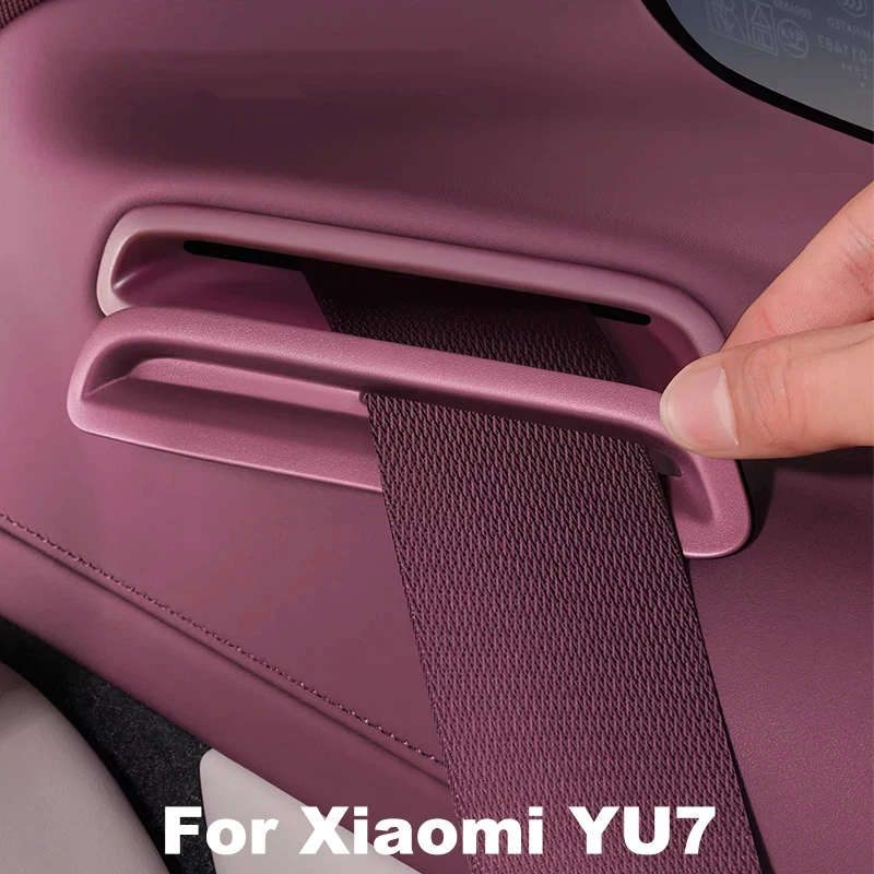 xiaomi-yu7-2025-2026用シートベルト固定ブラケット、後部座席ベルトリミッター保護カバー、車内アクセサリー