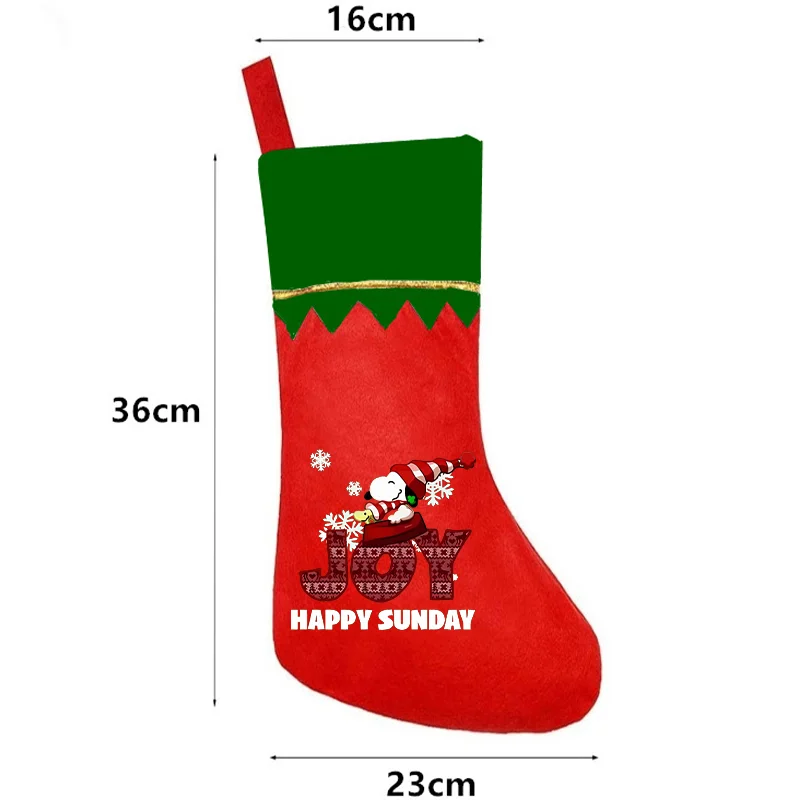 1pc Kawaii Christmas Socks Snoopy Comic Xmas Party Home Fireplace Decoration Navidad Tree Hanging Ornament Kid Surprise Gift Bag