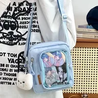 Y2K Mini Women's Korean Style Casual Crossbody Bag with Transparent Pocket, Small Shoulder Bag, Wallet and Phone DIY Bag