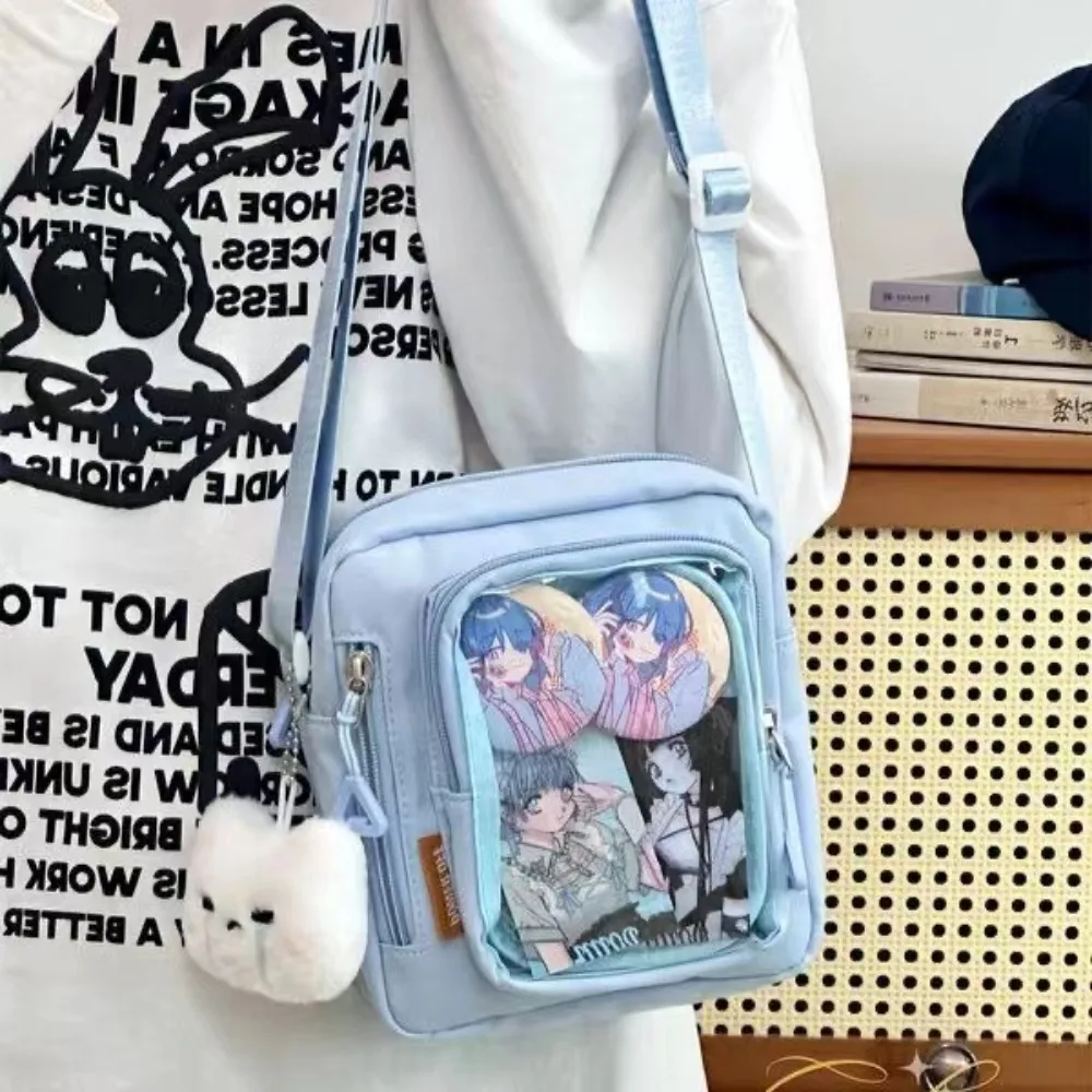 Y2K Mini Women's Korean Style Casual Crossbody Bag with Transparent Pocket, Small Shoulder Bag, Wallet and Phone DIY Bag