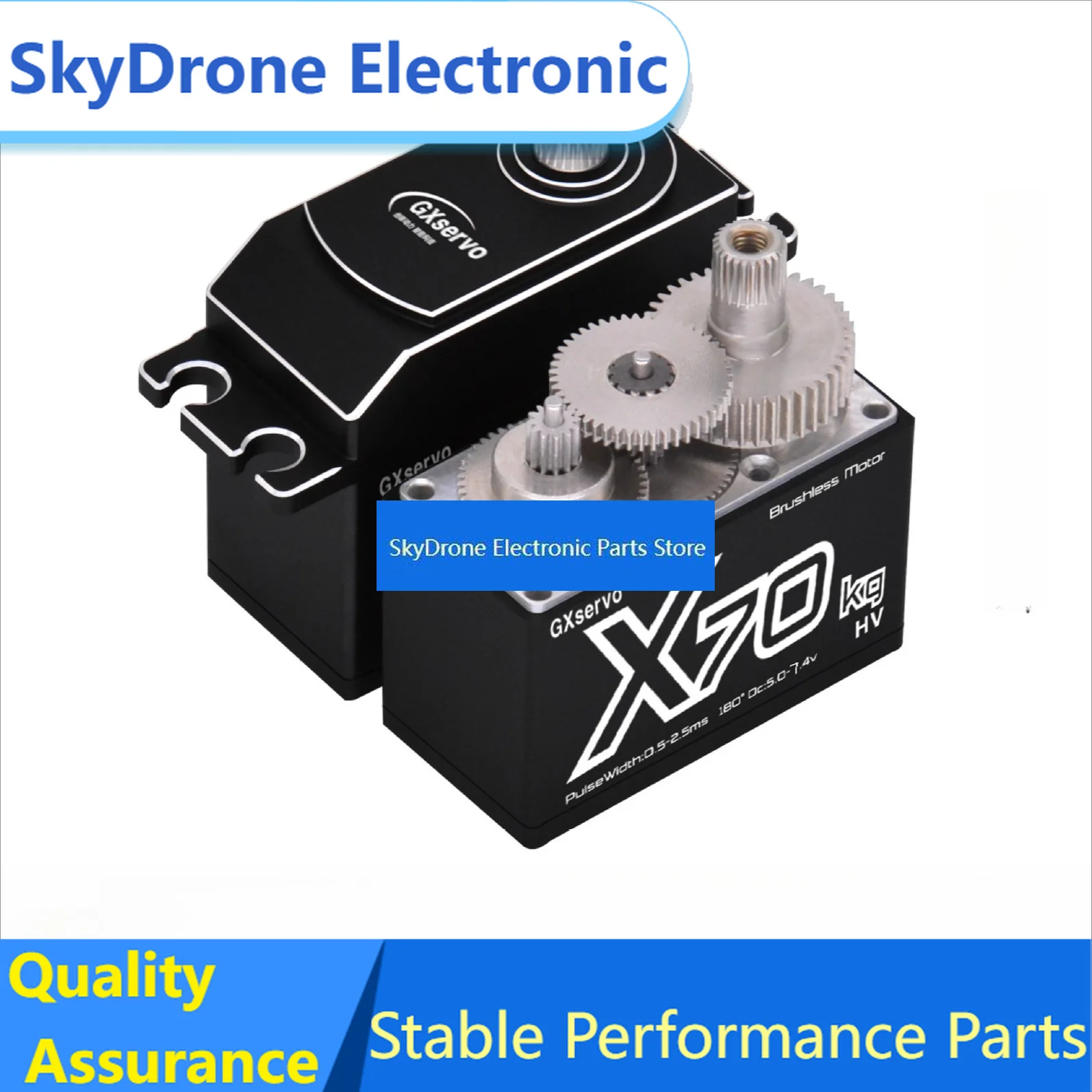 SkyDElGX Servo X70 70kg 7.4v Brushless Digital Servo Stainless Steel Gears Waterproof For 1/10 1/8 RC Crawler Truck Robot