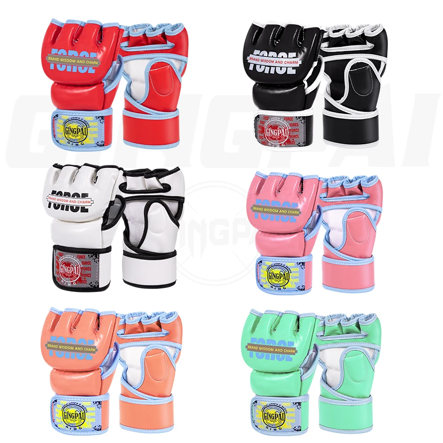 

KickBoxing MMA Gloves Women PU Karate Boxing Glove Muay Thai Pouching Mitts Guantes De Boxeo Training Adults Kids Equipment Pink