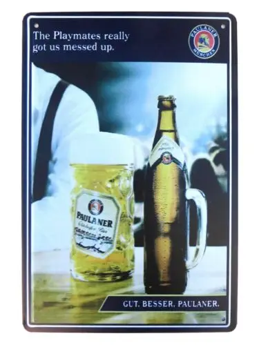 wall furnishing Paulaner Beer Ads Pub Brew Bar metal sign