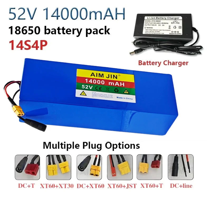 

High Capacity 52V 14S4P 14000mah 1500W 18650 Lithium Battery Pack with BMS for Balance Car,Bike Scooter Tricycle
