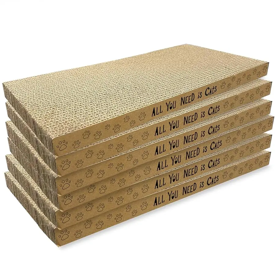 

AccEncyc Cardboard Cat Scratcher Pads Cat Scratching Board for Indoor 16.5”Lx8.3”Wx1”H Dual-Side Corrugated Cats Scratching Post