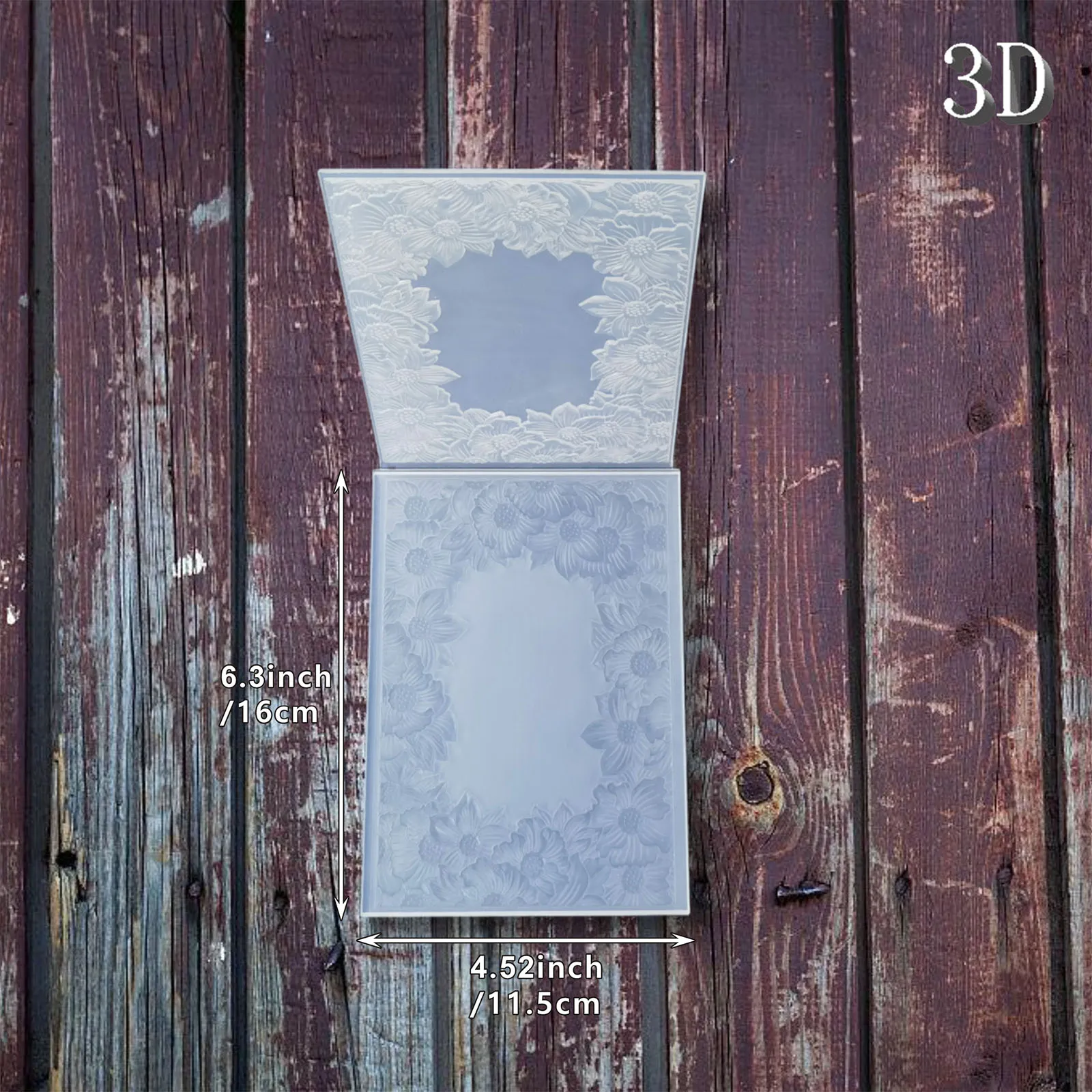 مجلد منقوش ثلاثي الأبعاد - سحر ظلال الزهور، موضوع إطار زهرة عالم حالم، بلاستيك متين، مصنوعات يدوية وسجلات قصاصات