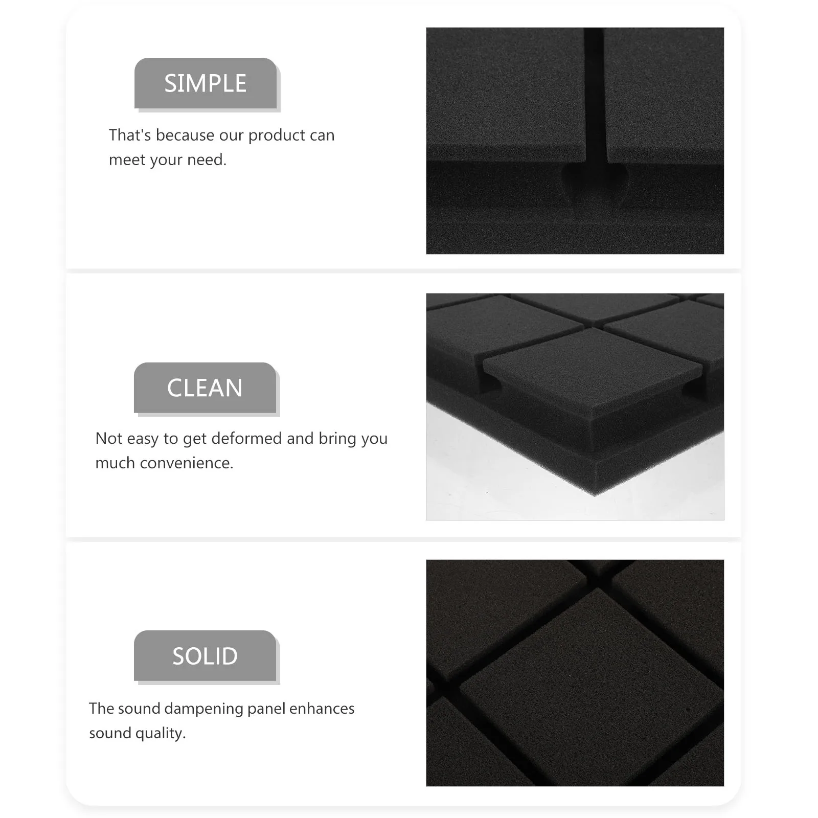 

4Pcs Flat Grid Design Sound Dampening Panels High Density Fire Resistant For Recording Studios Home Theaters Soundproofing