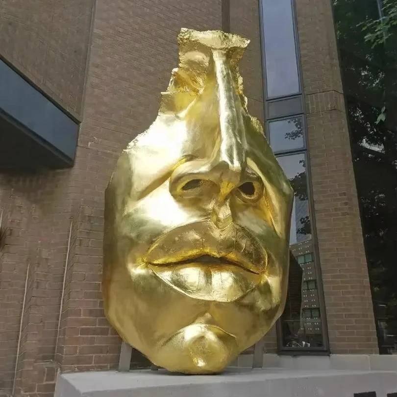 Modern large-scale abstract female facial art sculpture bronze sculpture